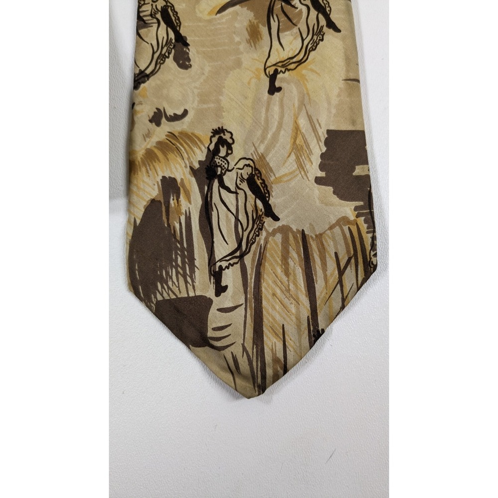 Vintage Ties Silk Mens Necktie Abstract Women dancing pattern